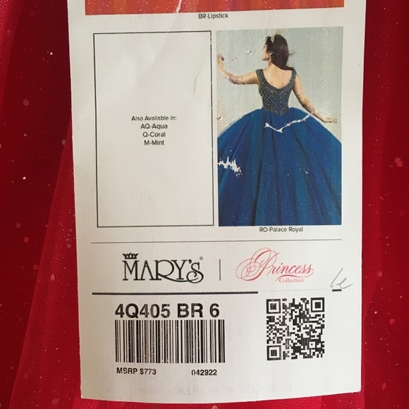 FREE SHIPPING Red Bejeweled Ballgown - Picture 8 of 8